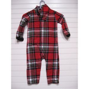 Wonder Nation Baby Christmas Plaid Long Sleeve Flannel Bodysuit Size 18M NWOT